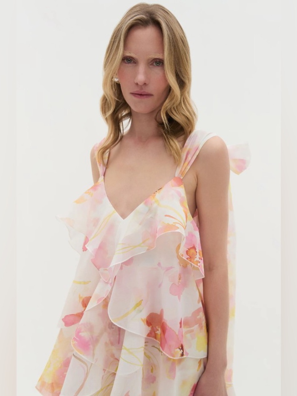 Aje Gracie Shoulder Tie Tiered Ruffle Multi Floral Print Maxi Dress AU6/US2 NWOT - Picture 4 of 8
